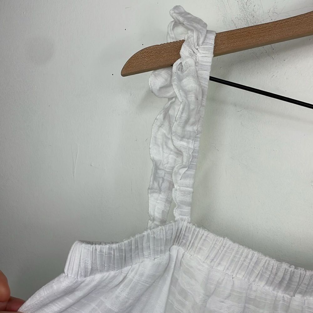 Altar’d State White Ruffled Strap Tired Dress cotton size Large - Picture 5 of 10